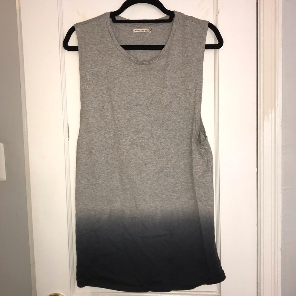 Fading grey to blue muscle tank